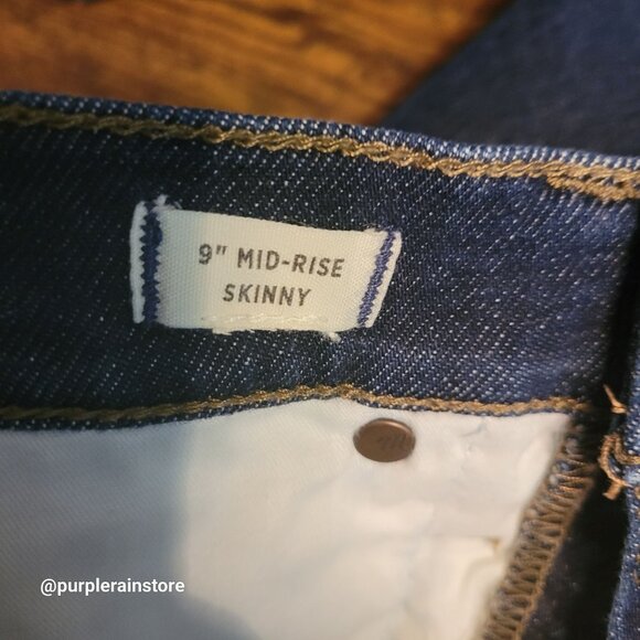 Madewell Jeans 28 Skinny 9" Mid Rise Woodland Wash MA938 Tummy Control Stretch - Picture 5 of 13